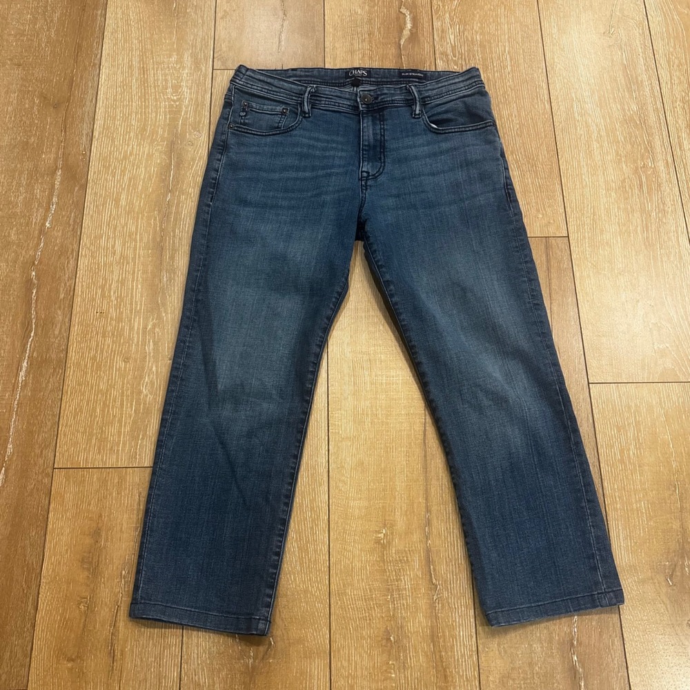 Chaps Jeans Mens 32x30 Slim Straight Denim Blue Medium Wash Pants